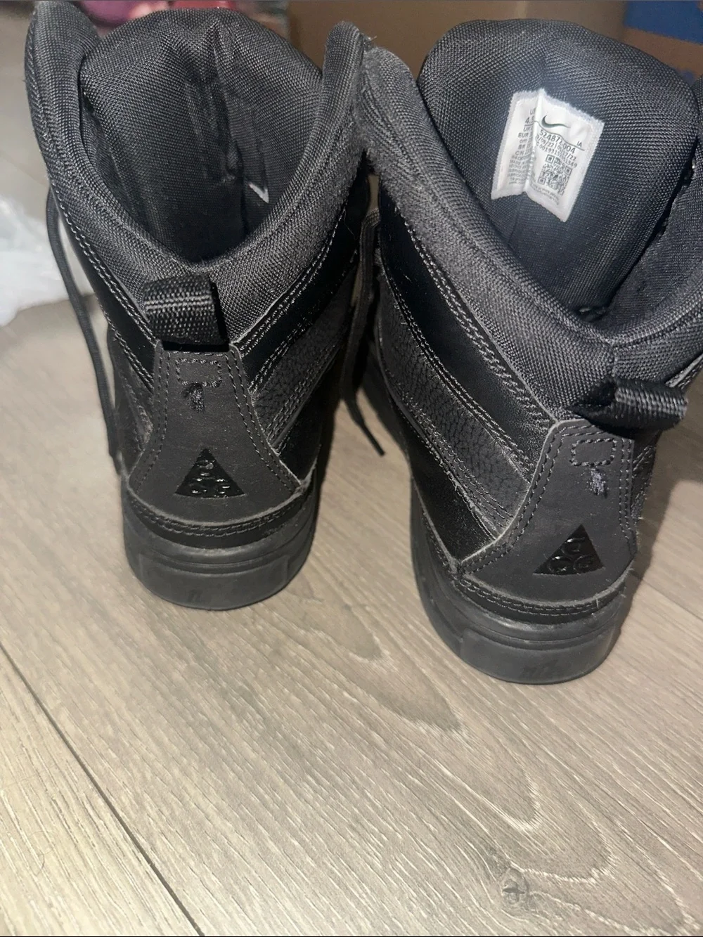 Nike Kids Black Lace-Up Winter Boots